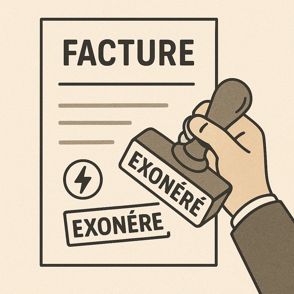 Tampon exonéré sur une facture