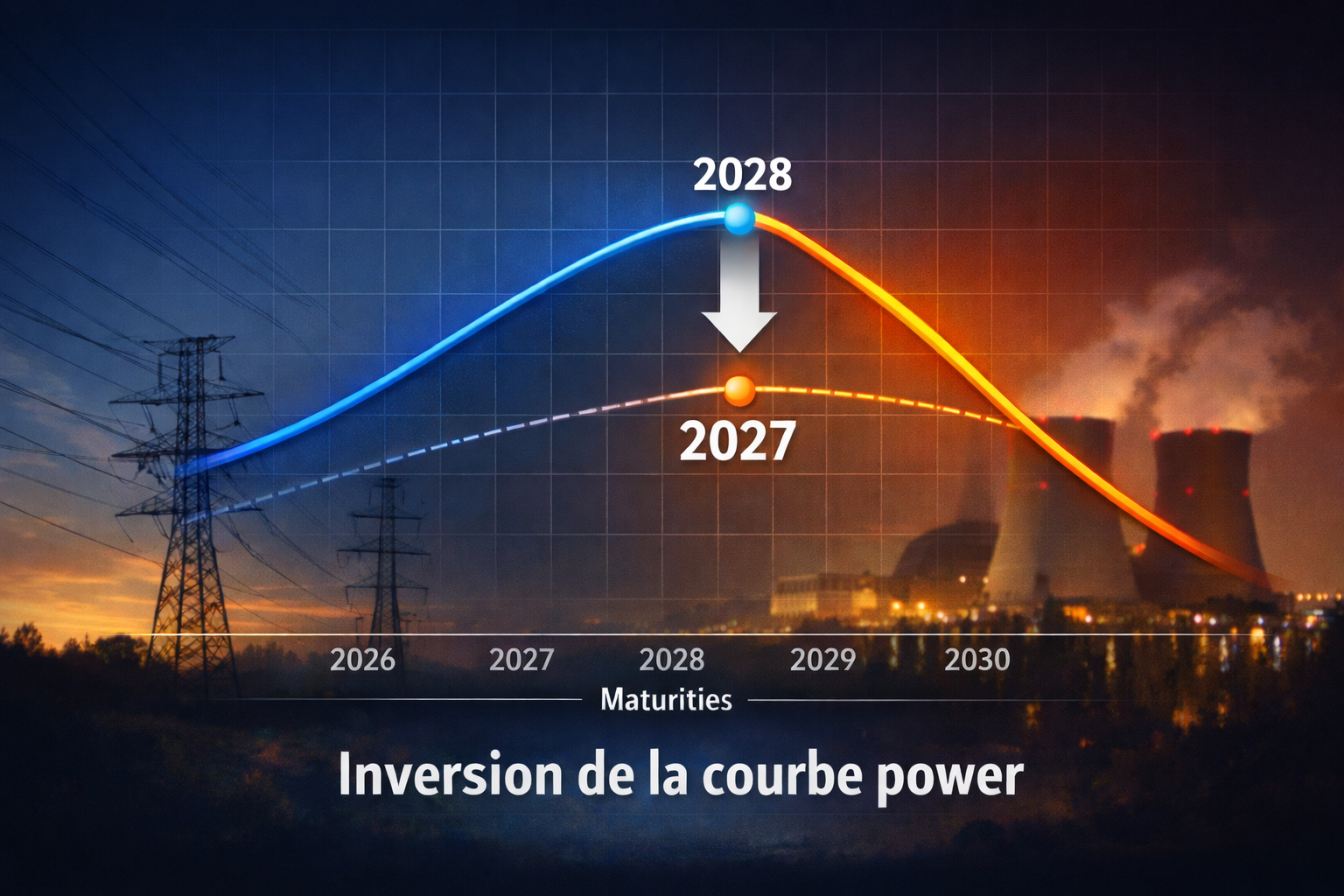 Inversion de la courbe forward de l’électricité entre 2027 et 2028